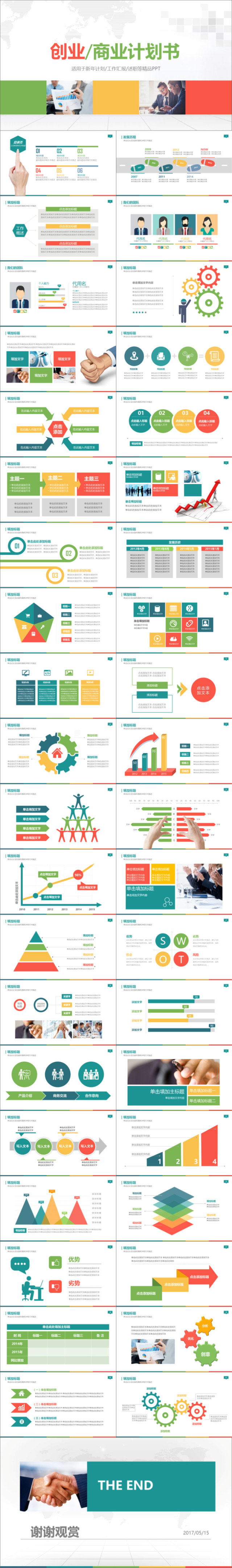 商业商务创业策划书计划书PPT模板