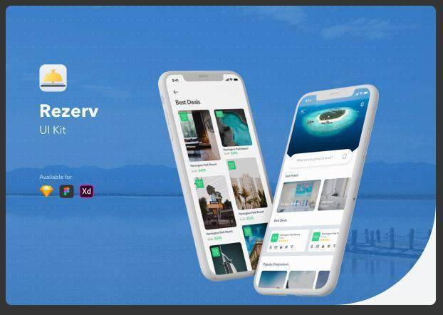 酒店和预订用户界面工具包Rezerv Hotel & Booking UI Kit