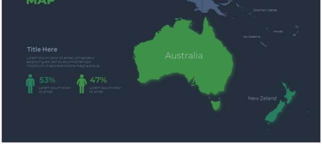 深色背景绿色循环关系箭头拼图时间轴PPT信息图表素材Infographic Green