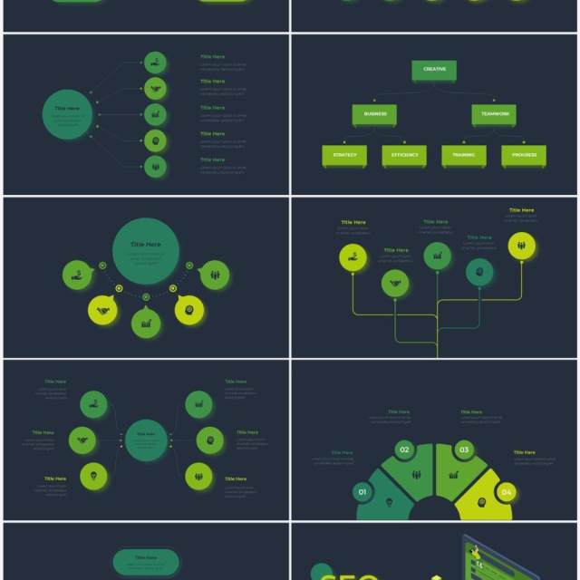 深色背景绿色循环关系箭头拼图时间轴PPT信息图表素材Infographic Green 深色背景绿色循环关系箭头拼图时间轴PPT信息图表素材Infographic Green