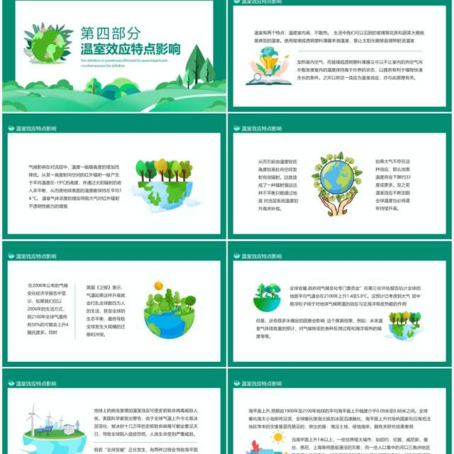 绿色温室效应的定义及原因影响和对策动态PPT模板 绿色温室效应的定义及原因影响和对策动态PPT模板