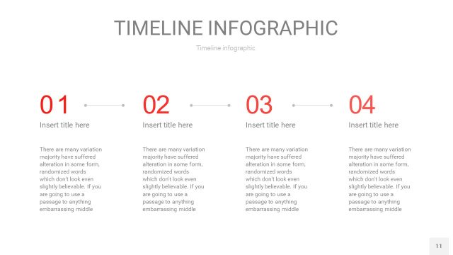 红色时间轴PPT信息图11