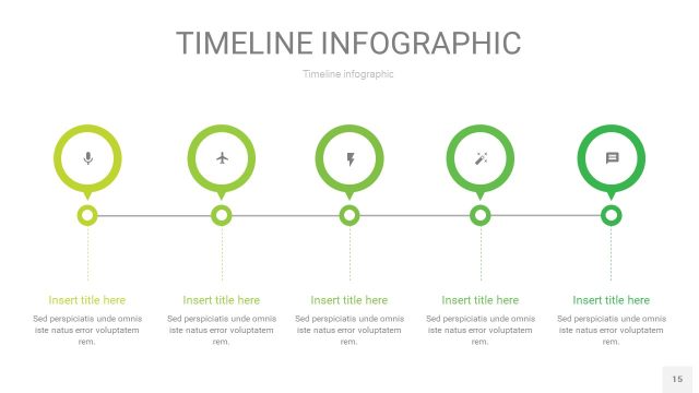 浅绿色时间轴PPT信息图15