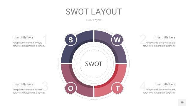 莫兰迪紫色SWOT图表PPT10