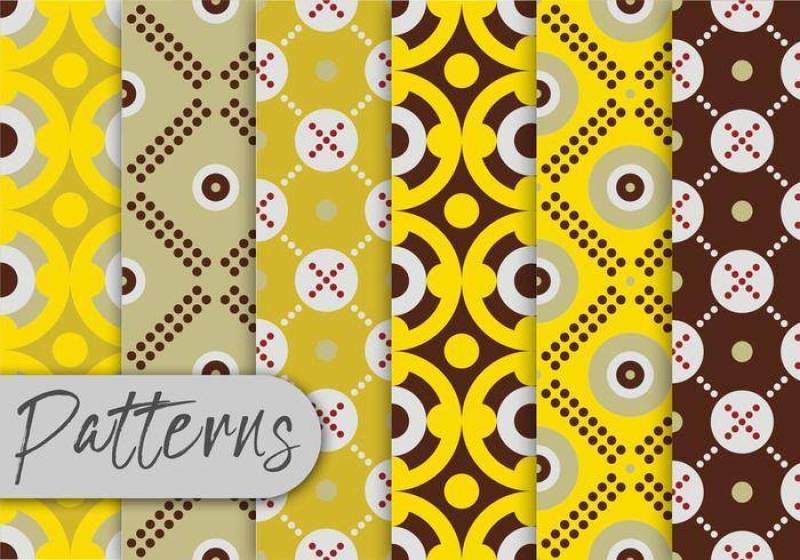 黄色的几何图案集