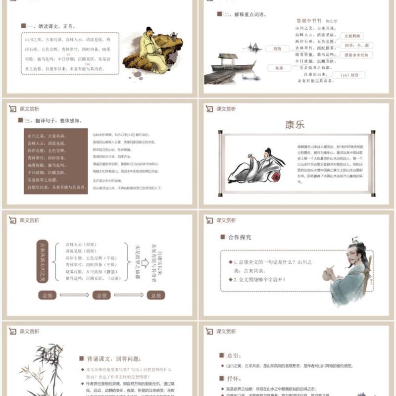 部编版八年级语文上册答谢中书书课件PPT模板