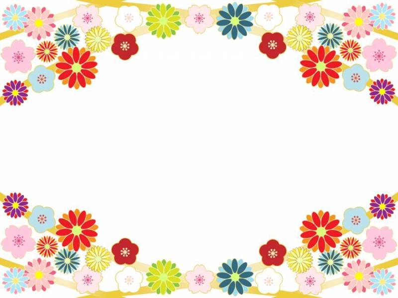 菊花和樱花，梅花的上下框架