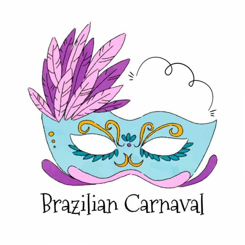 Carnaval的水彩巴西面具