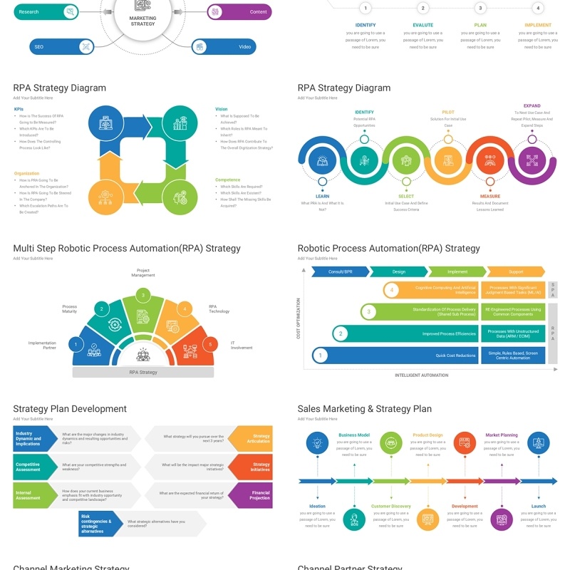 战略关系图PPT素材模板Strategy Diagrams