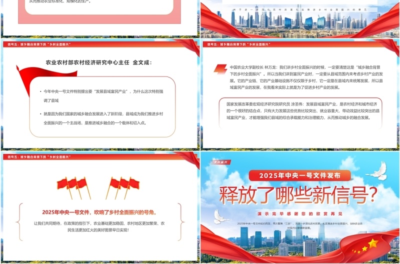 蓝色简约风中央一号文件释放了哪些信号PPT模板