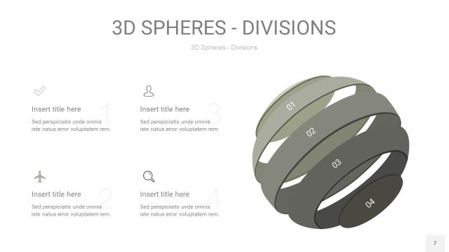 灰色3D球体切割PPT信息图7