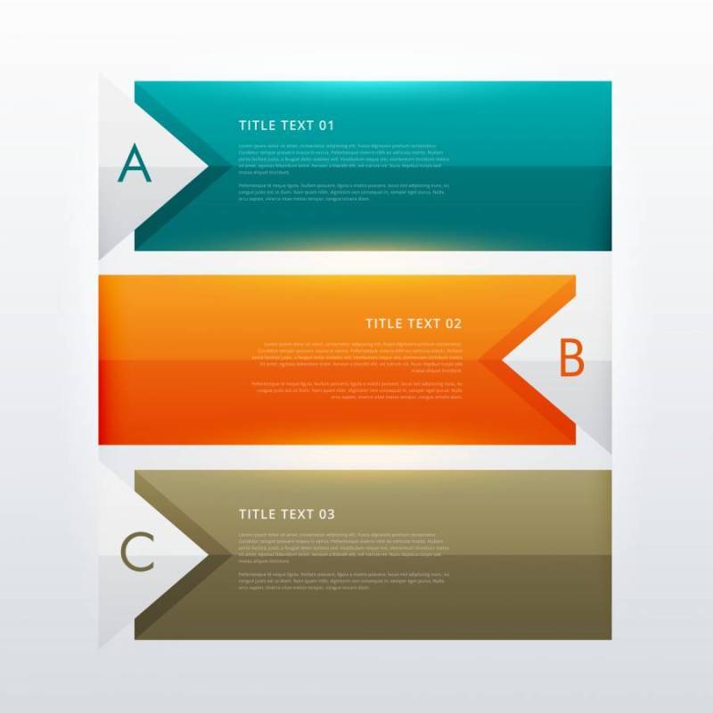 busi的三个步骤现代多彩信息图表设计模板
