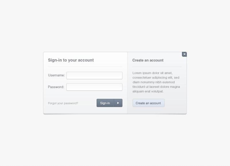 精致实用的登陆界面—psd分层素材