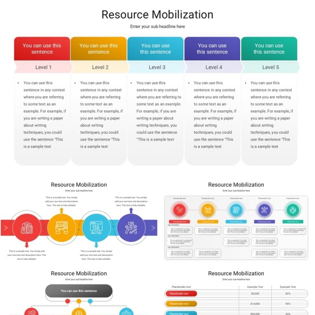 资源调动信息图表PPT模板素材Resource Mobilization