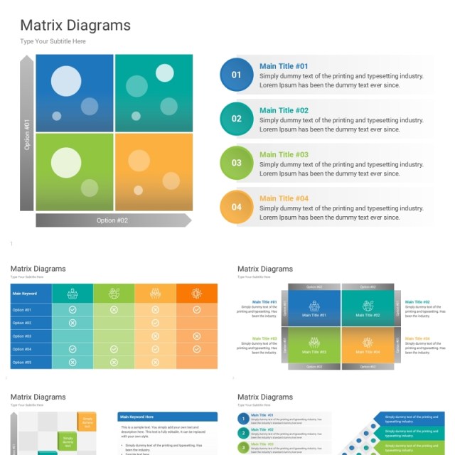 矩阵图信息图PPT模板Matrix Diagrams