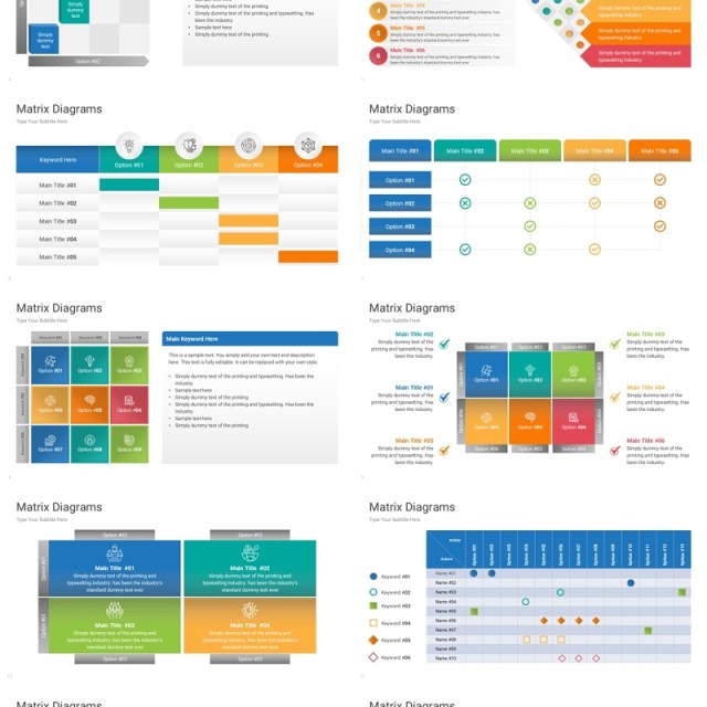 矩阵图信息图PPT模板Matrix Diagrams