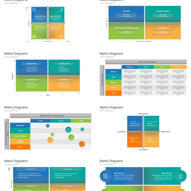 矩阵图信息图PPT模板Matrix Diagrams