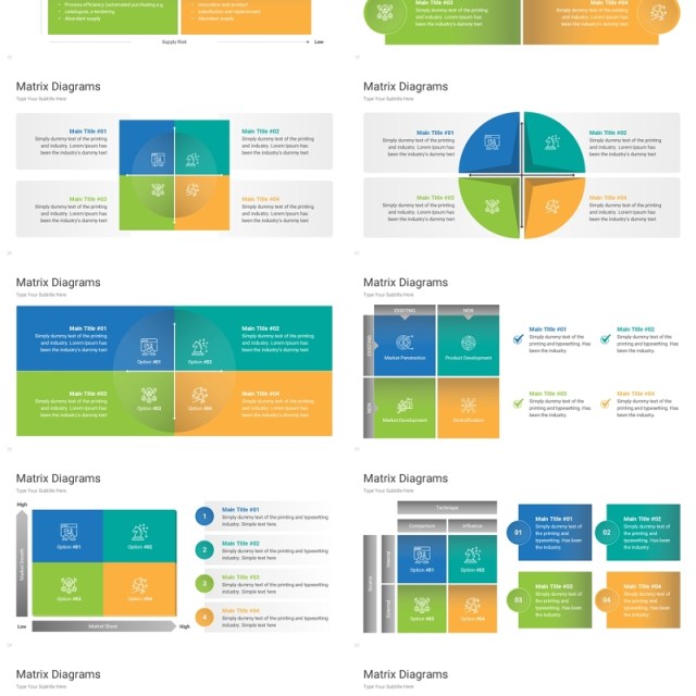 矩阵图信息图PPT模板Matrix Diagrams