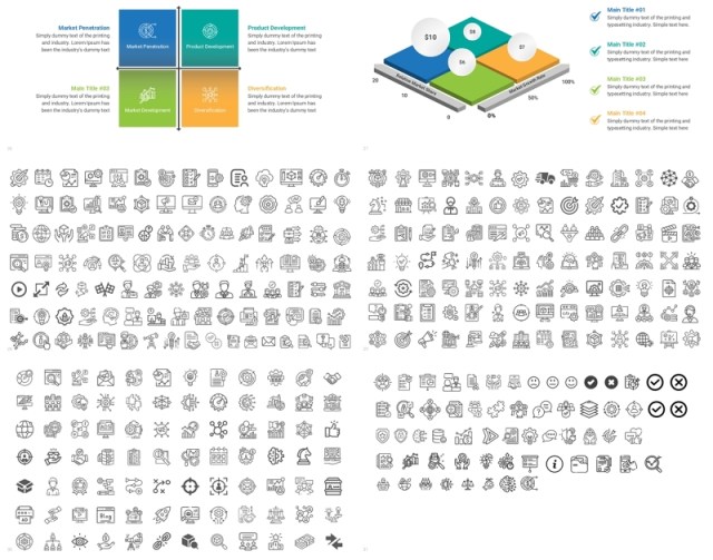 矩阵图信息图PPT模板Matrix Diagrams