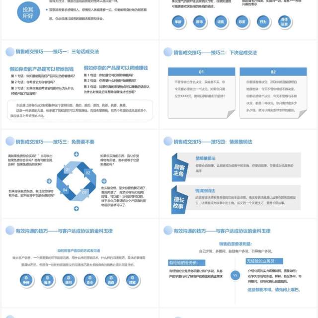 蓝色简约风企业销售技能培训PPT模板