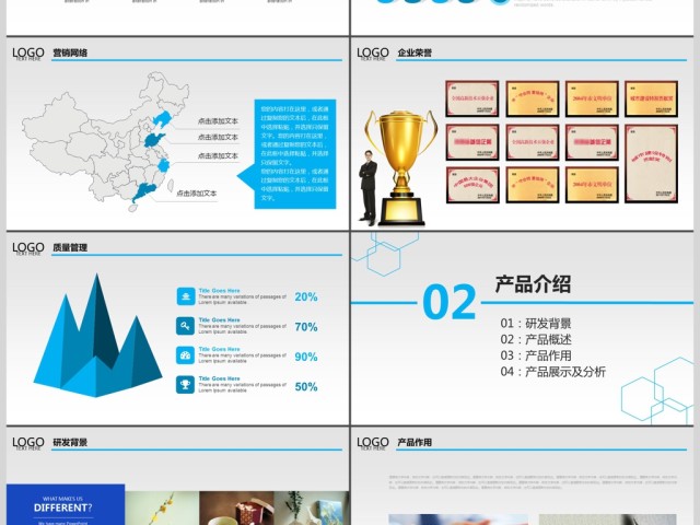 蓝色企业宣传企业简介公司简介PPT模板