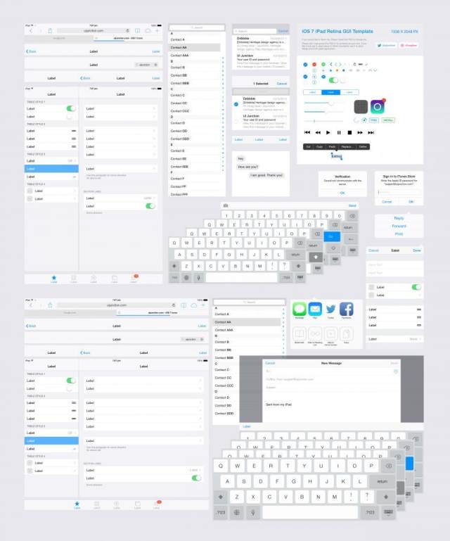 【ios7系列素材8】iPad Ios7 GUI template 【ios7系列素材8】iPad Ios7 GUI template