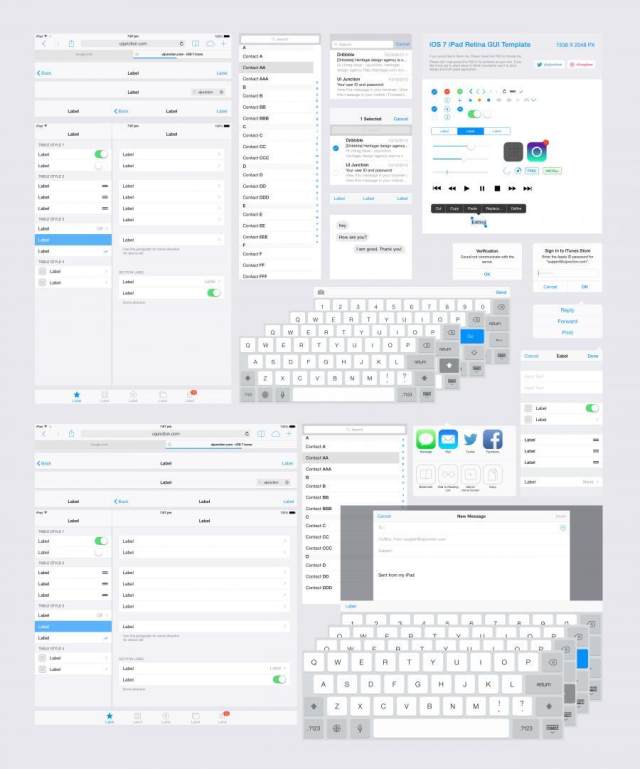 【ios7系列素材8】iPad Ios7 GUI template
