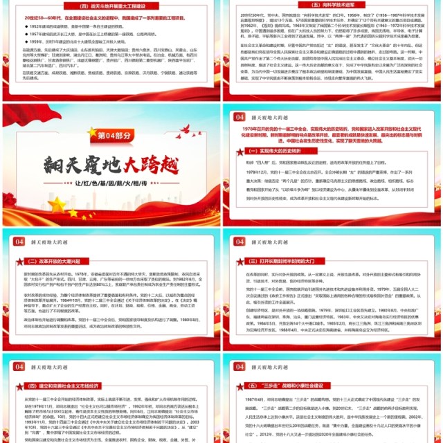 红色党政风学习党史不忘初心PPT模板 红色党政风学习党史不忘初心PPT模板