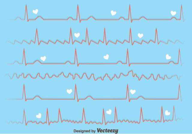 在蓝色背景的心脏节奏