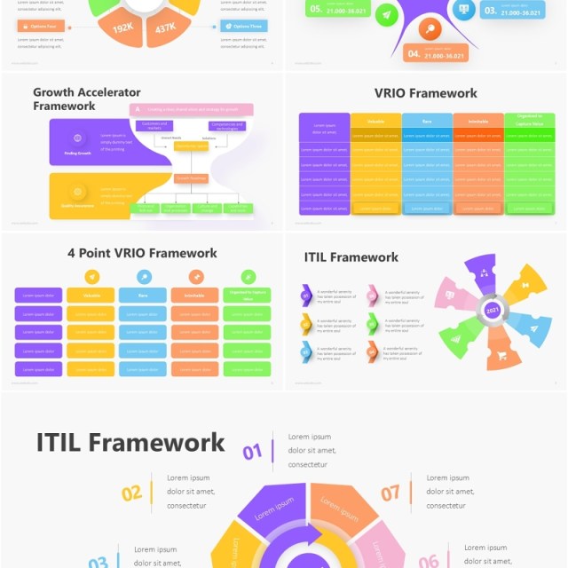 浅色结构框架信息图PPT模板素材Framework Infographic - Light