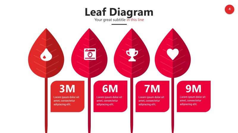 红色信息可视化PPT图表4