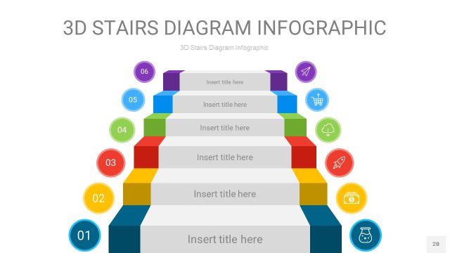 多彩3D阶梯PPT图表28