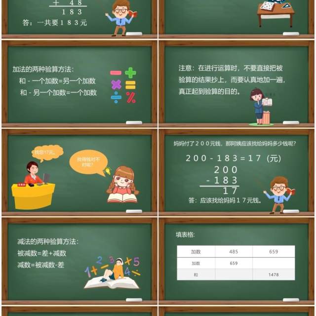 部编版三年级数学上册加减法的验算课件PPT模板