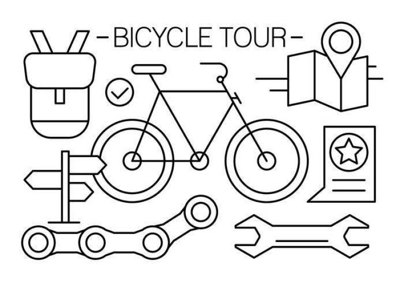  线性自行车图标