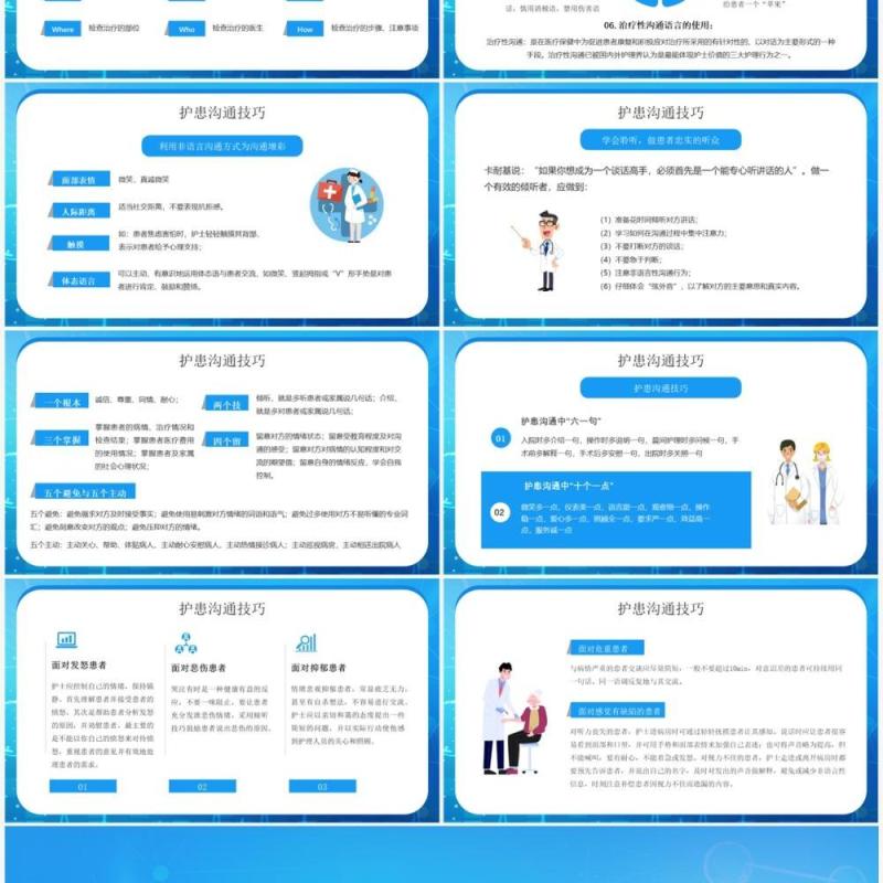 蓝色卡通风护患沟通技巧培训PPT模板