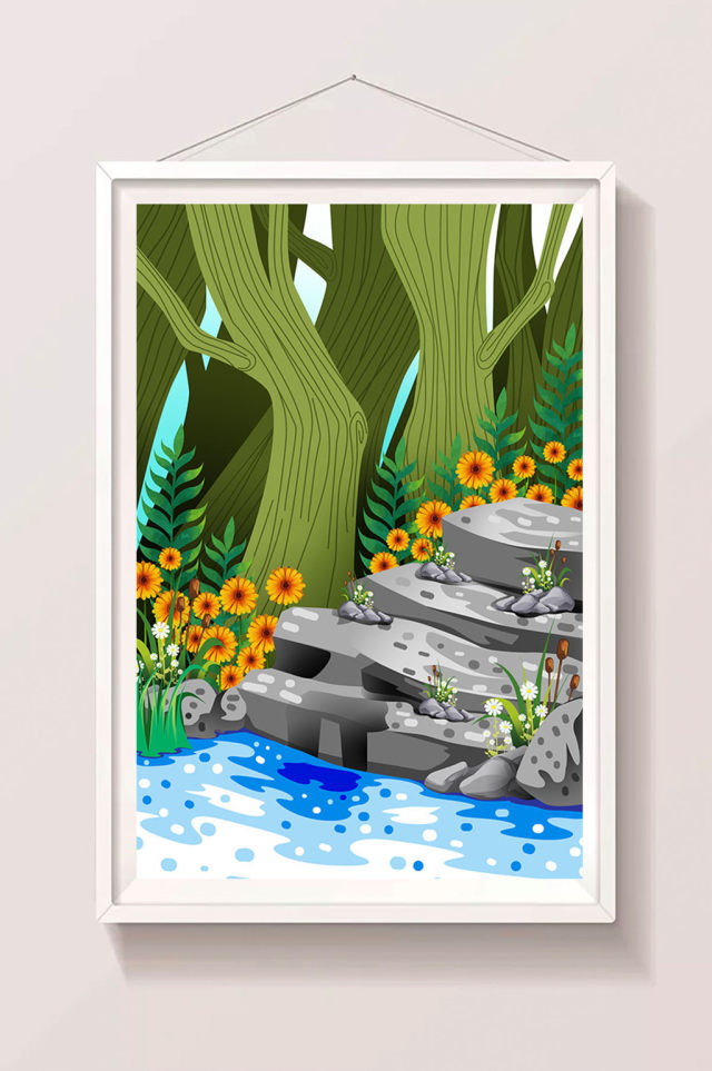山丘丛林背景插画 山丘丛林背景插画