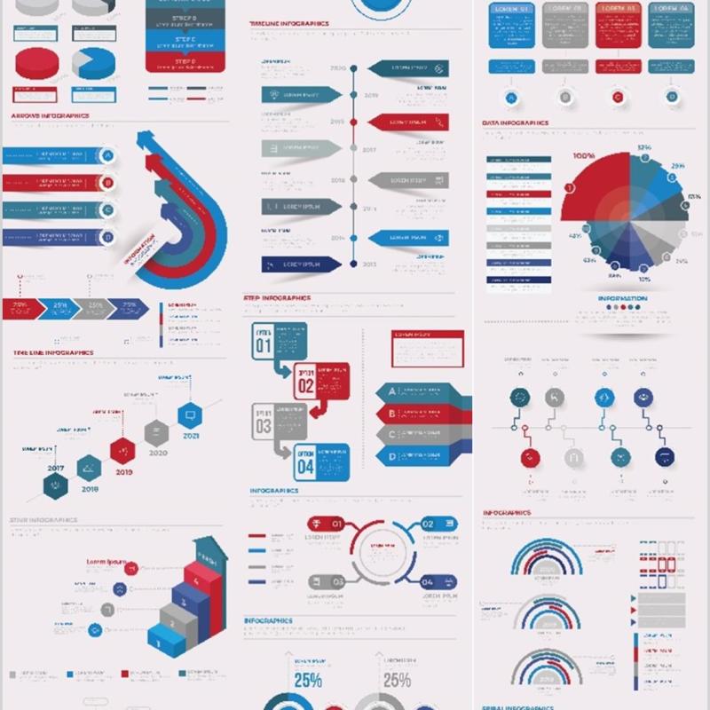 简单的信息图表元素设计Simply Infographics