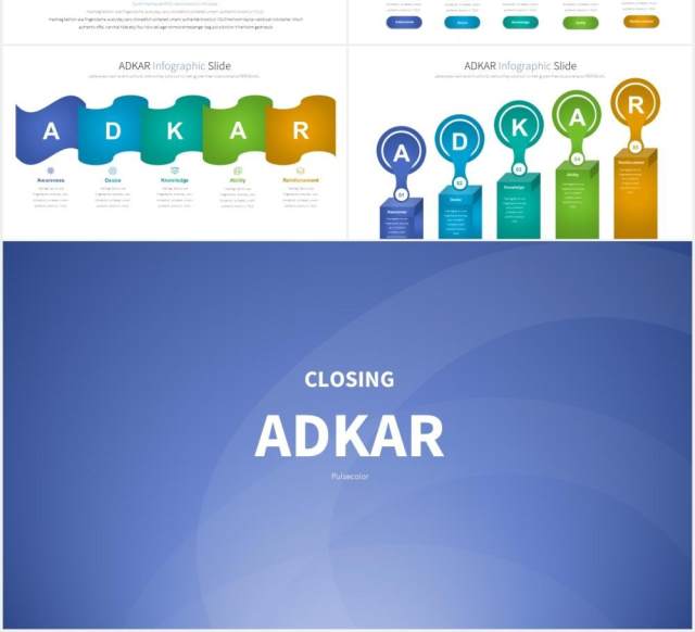 12套颜色项目经理ADKAR变革管理模型实施可视化图表PPT素材ADKAR - PowerPoint Infographics 12套颜色项目经理ADKAR变革管理模型实施可视化图表PPT素材ADKAR - PowerPoint Infographics