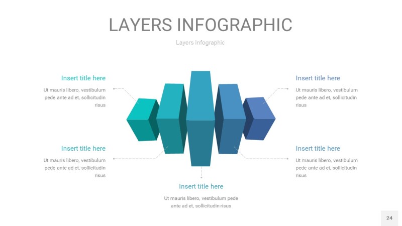 宝石绿3D分层PPT信息图24