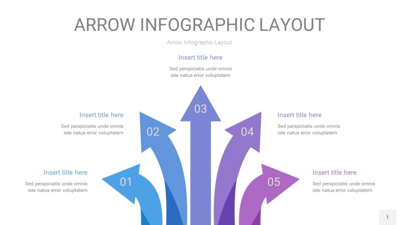 渐变紫色箭头PPT信息图表1