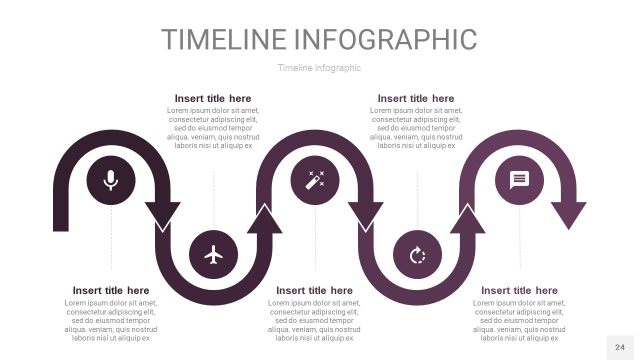 渐变紫色时间轴PPT信息图24