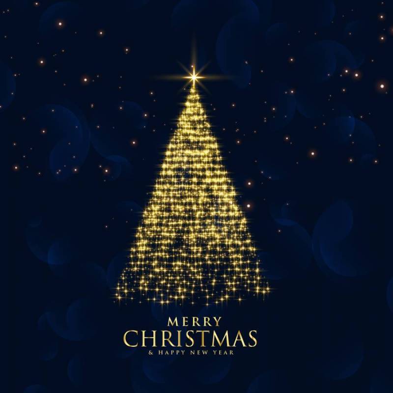 闪亮的闪光闪耀创意圣诞树设计