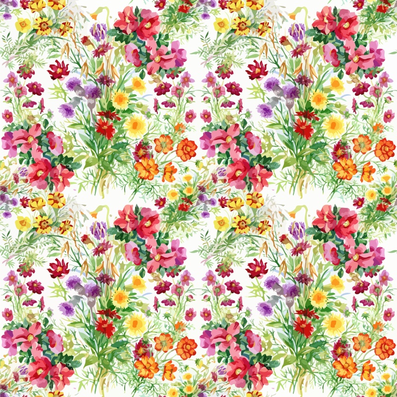 可爱的水彩无缝花卉和其他图案11