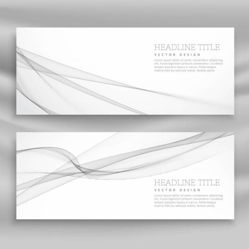 干净的灰色波横幅模板