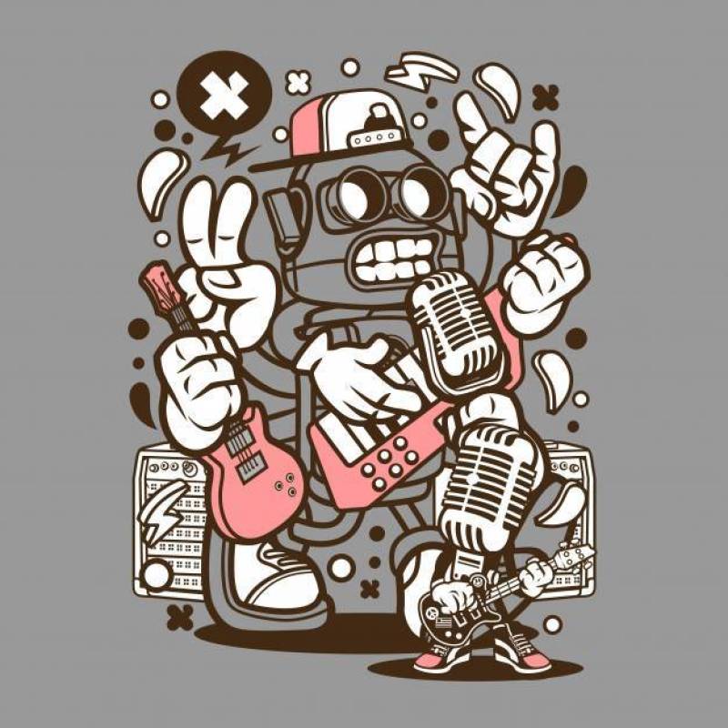Robot Rocker Cartoon