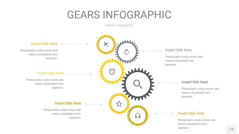 灰黄色齿轮PPT信息图15