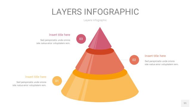 粉黄色3D分层PPT信息图11