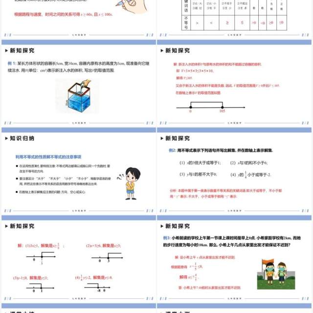 部编版七年级数学下册不等式的性质课件PPT模板