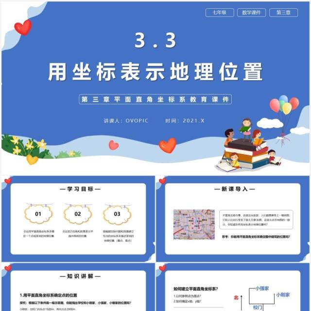 部编版七年级数学下册用坐标表示地理位置课件PPT模板 部编版七年级数学下册用坐标表示地理位置课件PPT模板