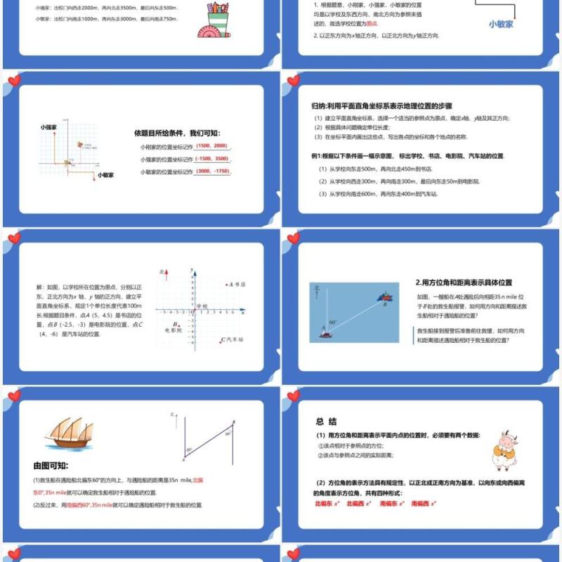 部编版七年级数学下册用坐标表示地理位置课件PPT模板